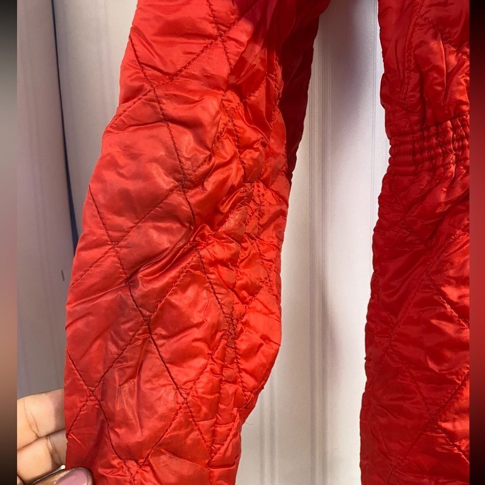 Burberry Kids Red Quilted Jacket with Hood Sz 12Y - Picture 4 of 13